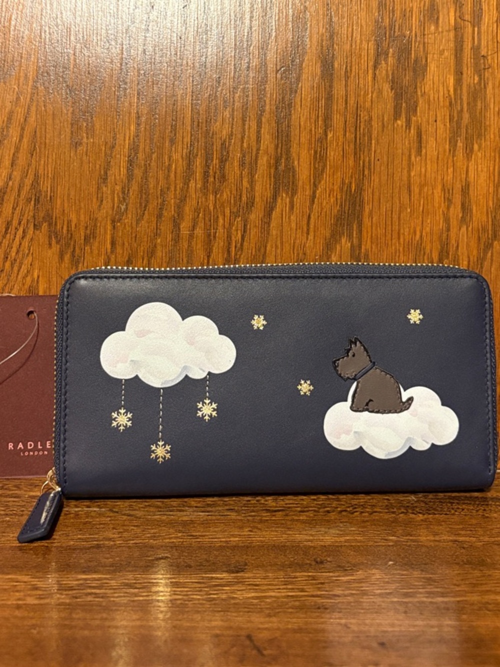 NWT-Radley London-It's Written In The Snowflakes❄️Lg Zip Around Wallet-Blue-$128